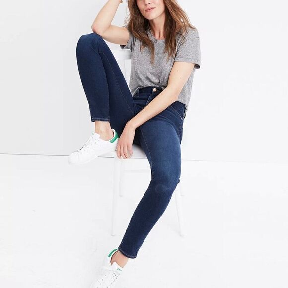 Madewell 10"‎ High Riser Skinny Skinny Jeans F4684 Dark Wash Stretch Women 25 - Picture 2 of 15